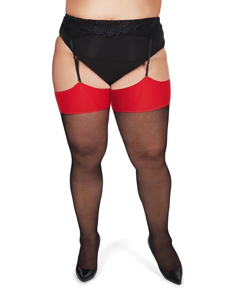 Plus size red thigh high stockings new arrivals